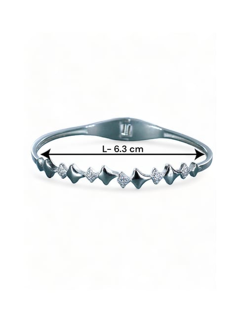 Buy Taraash 925 Sterling Silver Elegant Triangle Shape CZ Bangles