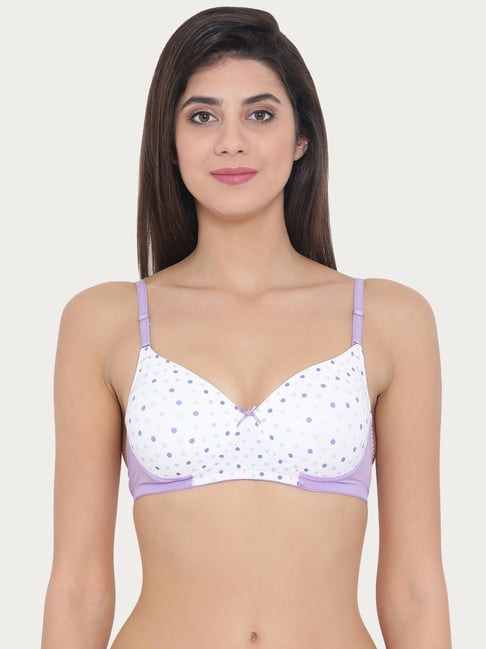 Clovia Purple Printed T-Shirt Bra-picture-18