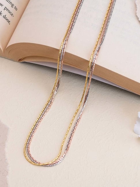 Buy Zavya 925 Silver Adjustable Triple Tone Chain for Women Online