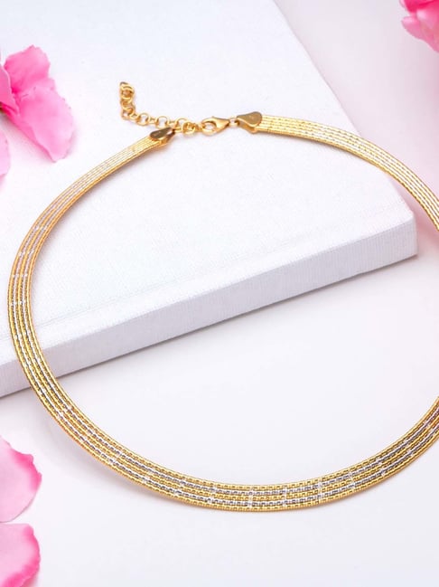 Zavya 925 Silver Radiant Layered Dual-Plated Necklace for Women