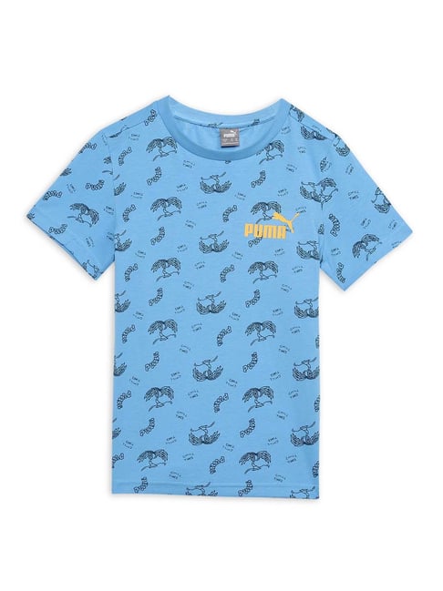 Puma Kids Mid 90s Blue Cotton Printed T-Shirt-picture-30