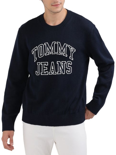 Tommy Hilfiger Navy Logo Regular Fit Sweater