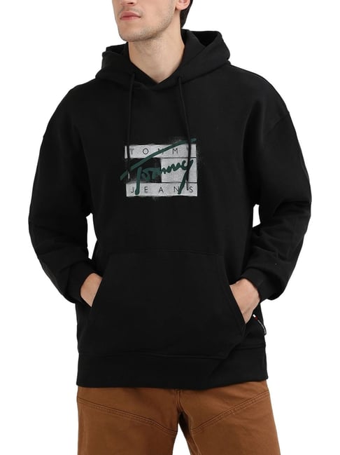 Tommy Hilfiger Black Logo Regular Fit Hoodie