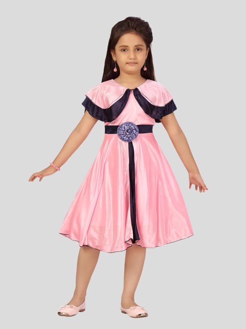 Aarika Kids Pink & Navy Solid Frock-picture-46