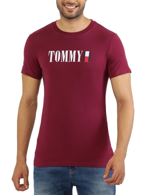 Tommy Hilfiger Purple Logo Regular Fit T-Shirt