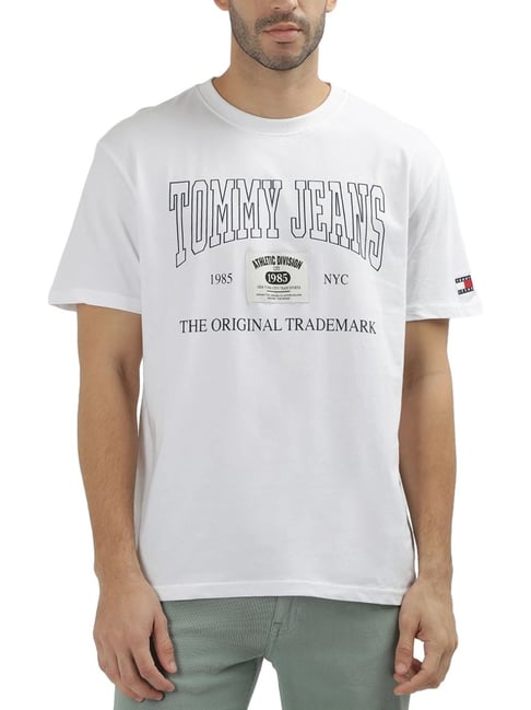 tata cliq tommy jeans white tshirt