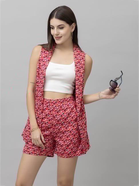 PURYS Pink & Black Printed Co-Ord Set-picture-47