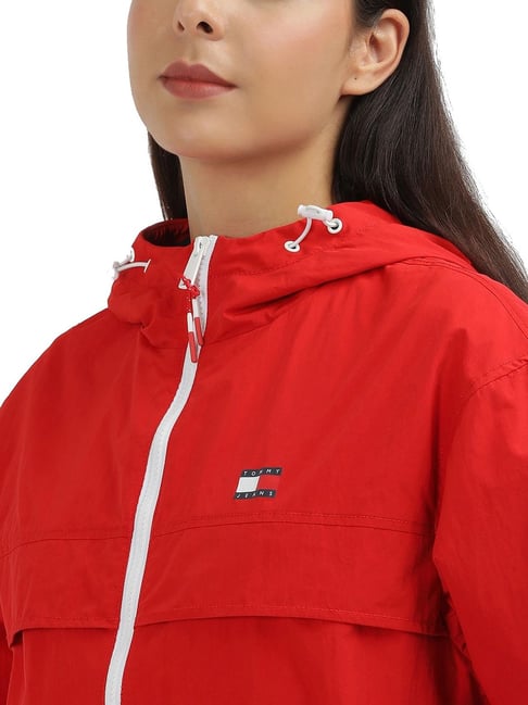 Tommy Hilfiger Red Regular Fit Windbreaker Jacket