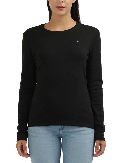 Buy Tommy Hilfiger Black Slim Fit T-Shirt for Women's Online