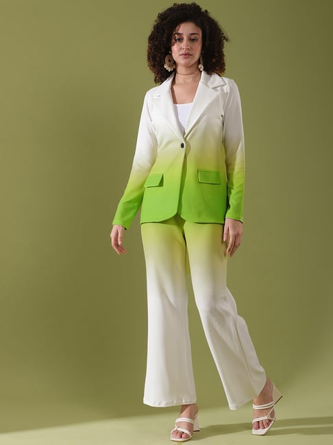 SELVIA White & Light Green Maxi Co-Ord Set-image-23