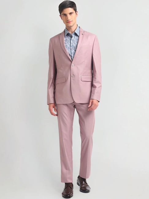 Arrow Pink Regular Fit Two Piece Suit