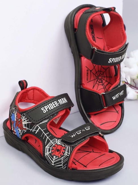 Kidsville Kids Black Red Floater Sandals - Main Image