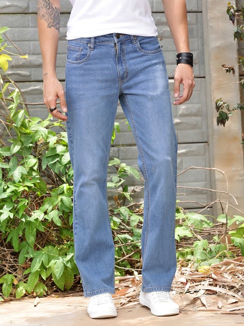 Thomas Scott Light Indigo Blue Slim Fit Heavily Washed Jeans-image-19
