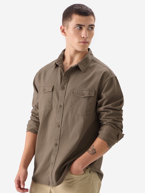 The Souled Store Brown Regular Fit Shirt