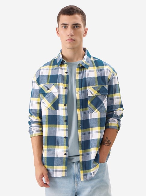 The Souled Store Multicolored Regular Fit Plaid Shirt