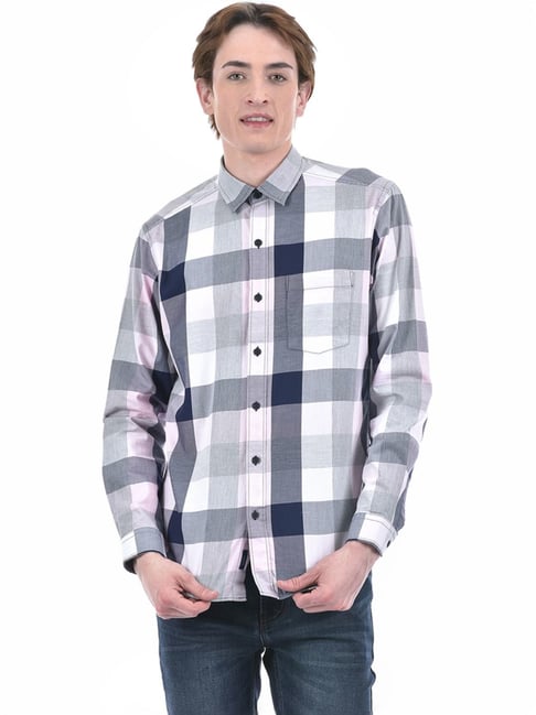 Numero Uno Pink Slim Fit Checks Shirt-picture-24