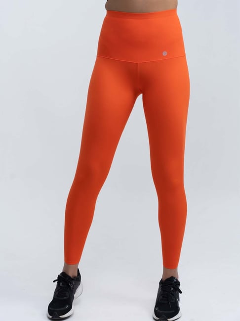 Soie Orange Plain Sports Tights-picture-48