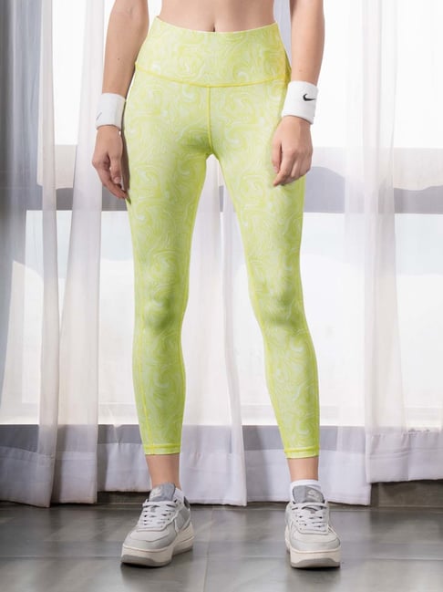 Soie Green Printed Sports Tights-picture-11