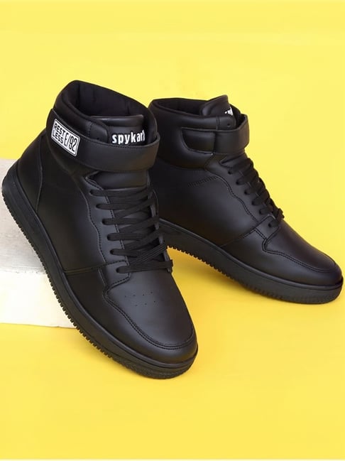 Spykar Men's DIEGO Black Ankle High Sneakers