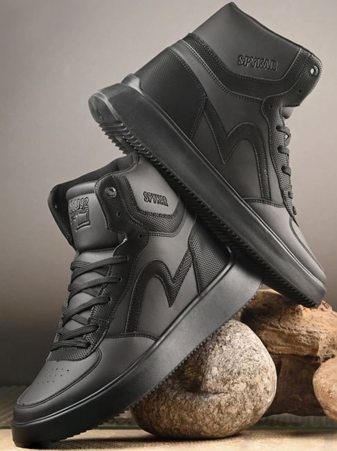 Spykar Men's EDYSSON Black Ankle High Sneakers-picture-21