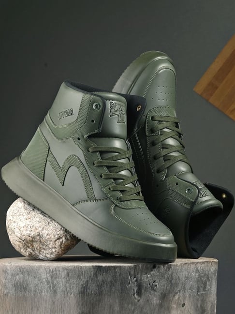 Buy Spykar Men's EDYSSON Olive Ankle High Sneakers for Men at Best