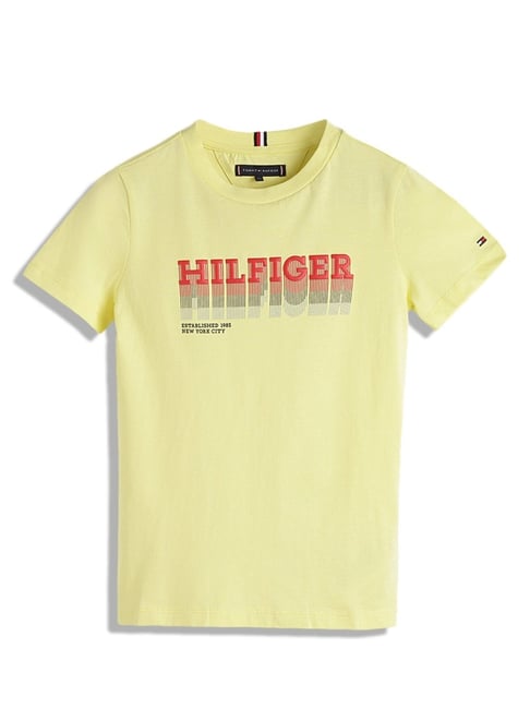 Tommy Hilfiger Boys Yellow Printed Regular Fit T-Shirt-picture-36