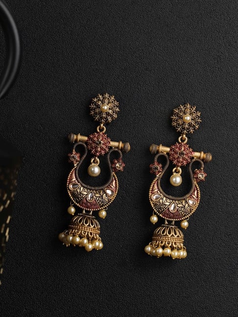 Priyaasi Kundan Studded Meenakari Earring-picture-25