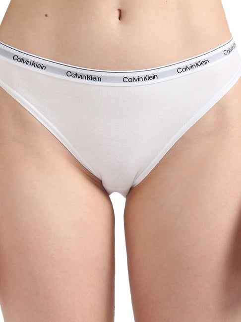 Calvin Klein Underwear White Solid Regular Fit Bikini Bottoms
