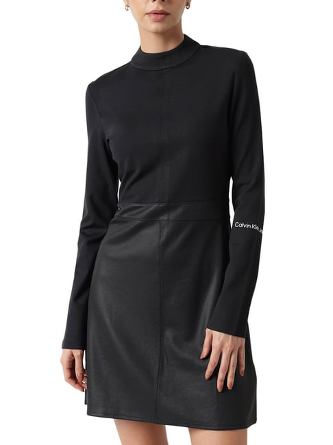 calvin klein black fit and flare dress Calvin Klein Womens Blk Sleeveless Fit-Flare Midi Dress Sz 6 Pre-owned