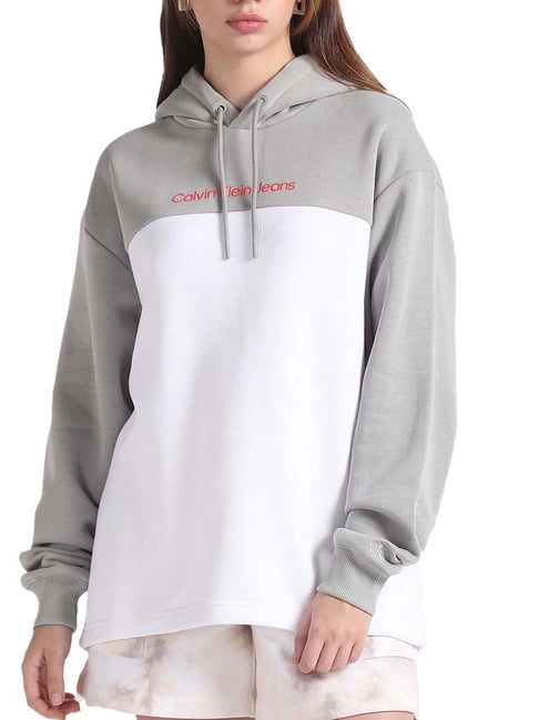 Clothing Calvin Klein Hoodie Grey Womens CALVIN KLEIN Women's Grey