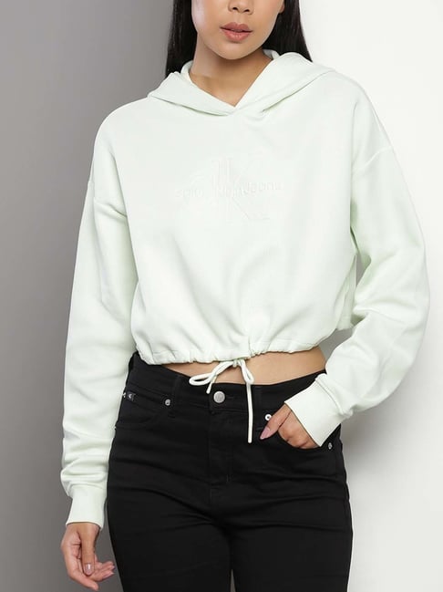 Calvin Klein Canary Green Cropped Fit Hoodie