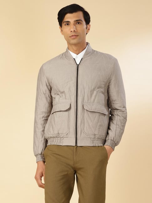 Fabindia Grey Straight Fit Bomber Jacket-picture-11
