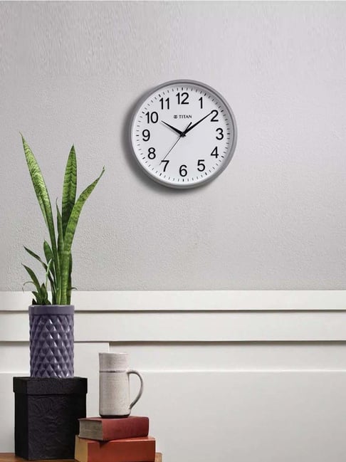 Titan NSW0001PA01A Silver Plastic Wall Clock