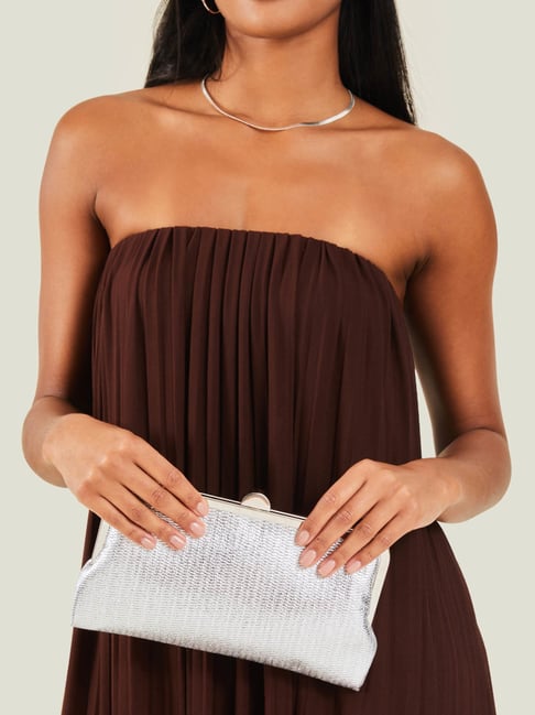 Accessorize London Silver PU Clutch