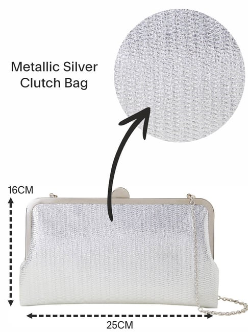 Buy Accessorize London Silver PU Clutch For Women At Best Price Tata CLiQ