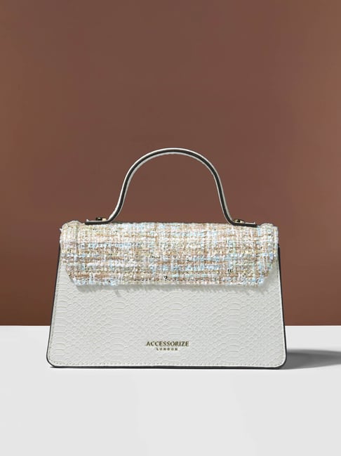 Buy Accessorize London White Solid Handbag For Women At Best Price