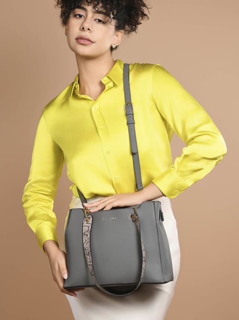 Accessorize London Grey Solid Handbag-picture-15