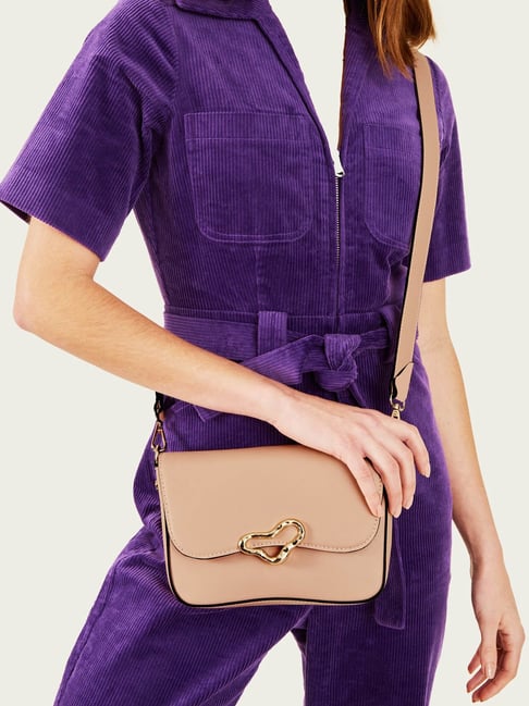 Accessorize London Pink Solid Sling Handbag-picture-22