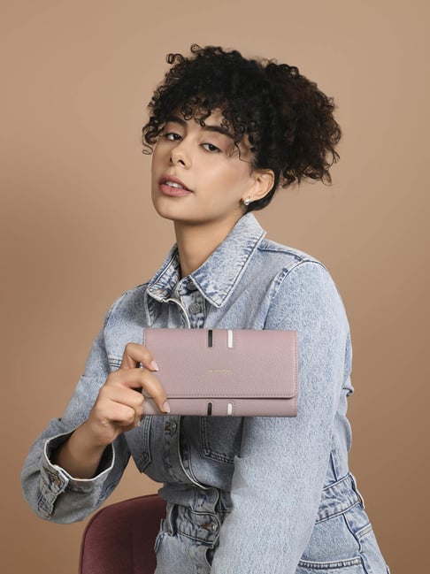 Accessorize London Pink Color Block Wallet For Women