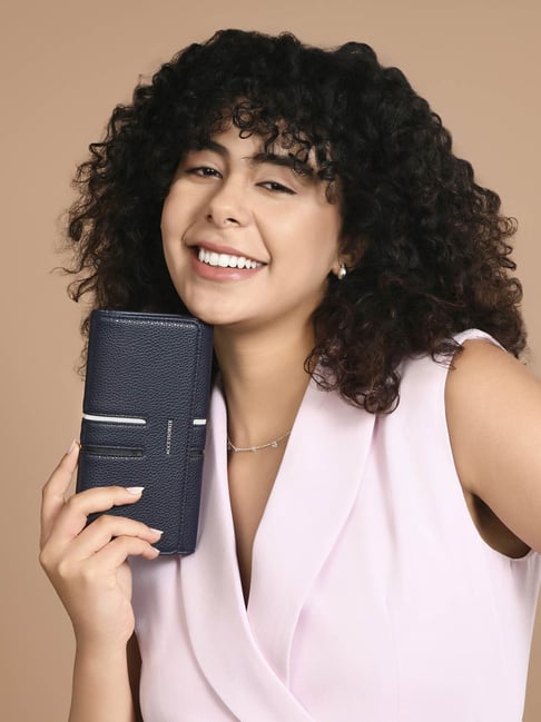 Accessorize London Navy Color Block Wallet For Women