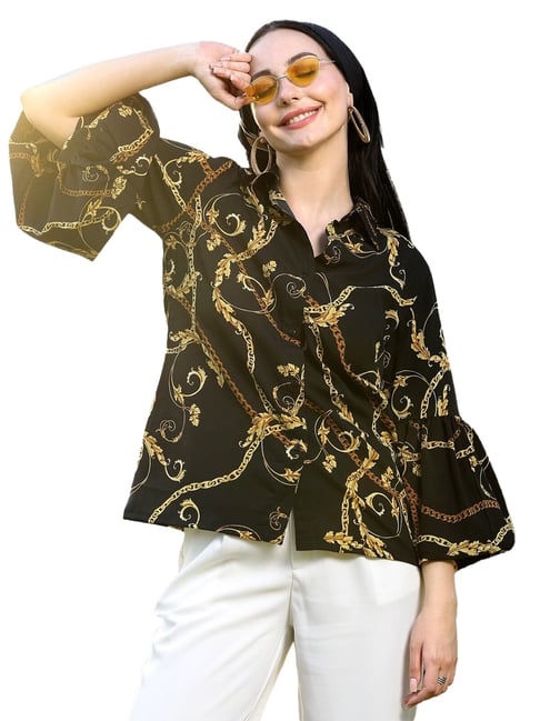 Melon by PlusS Black & Yellow Printed Casual Shirt-picture-42