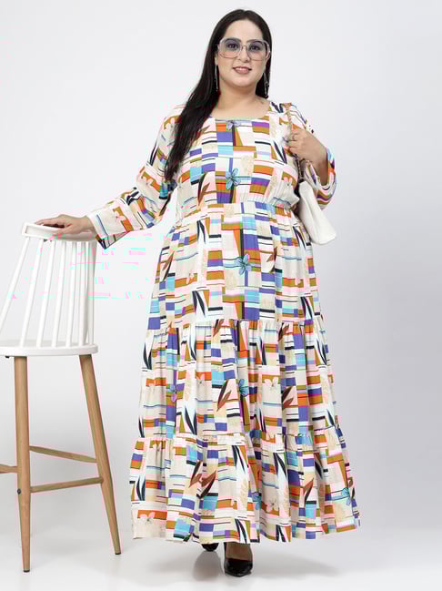 Melon by PlusS Plus Size Multicolor Printed Maxi Dress