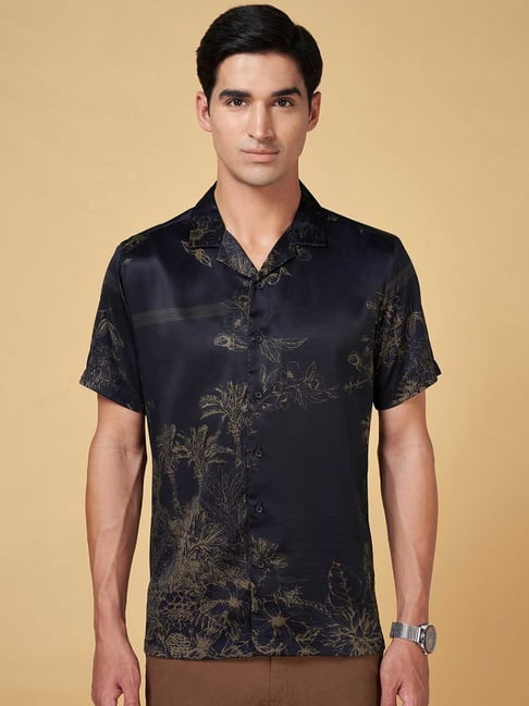 Byford by Pantaloons Navy Regular Fit Printed Shirt-picture-43