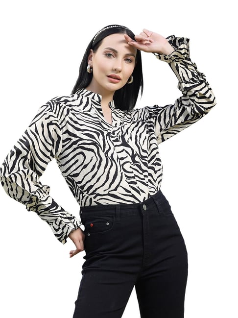 Melon by PlusS Beige & Black Printed Top-picture-18