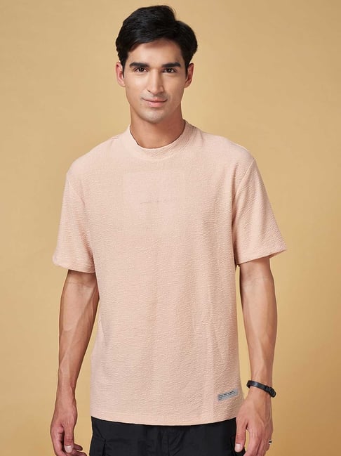 Street 808 by Pantaloons Peach Comfort Fit Crew T-Shirt-picture-33
