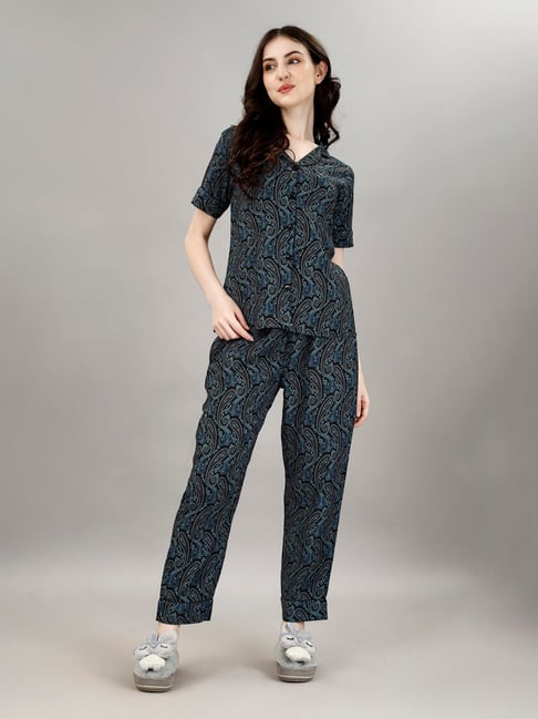 Smarty Pants Blue & Black Printed Shirt With Pyjamas-picture-33