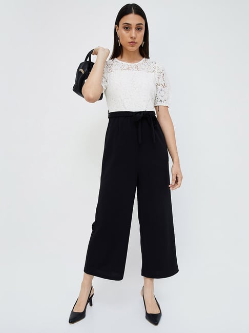 Black and white lace jumpsuit online