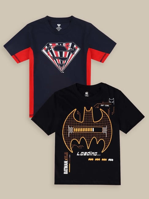 Kidsville Black & Navy Cotton Printed T-Shirt-picture-27