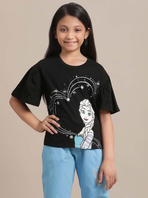 Kidsville Black Cotton Printed T-Shirt-picture-11