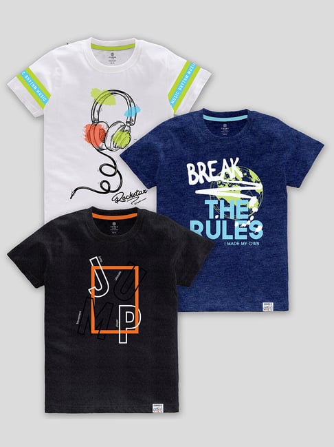 Codez Kids Multicolor Printed T-Shirt (Pack Of 3)-picture-19